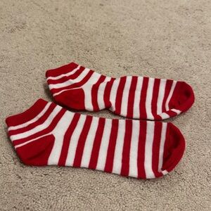 Red and White Striped Socks